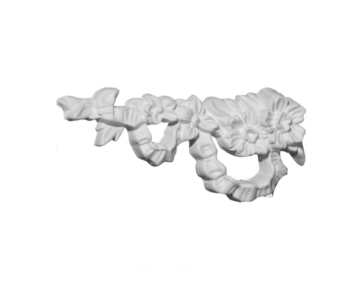 7 3/4in. W x 3in. H x 7/8in. P Floral Ribbon Onlay - Left
